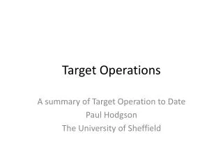 Target Operations