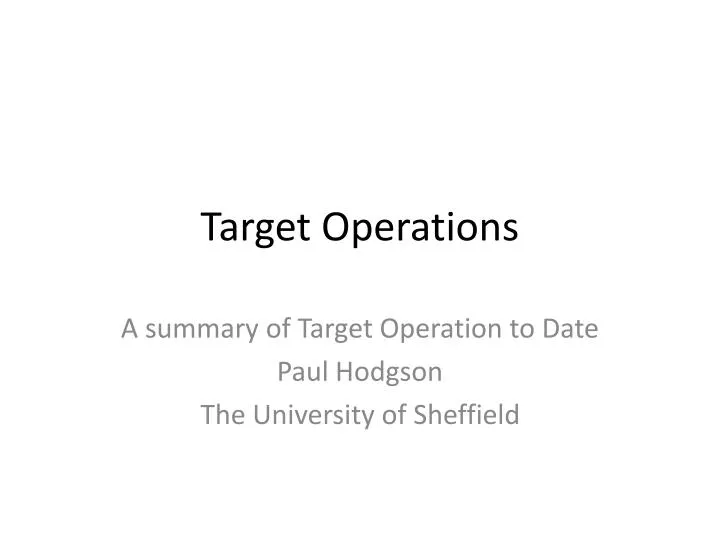 target operations