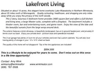 Lakefront Living