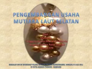 pengembangan usaha mutiara laut selatan