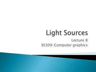 Light Sources