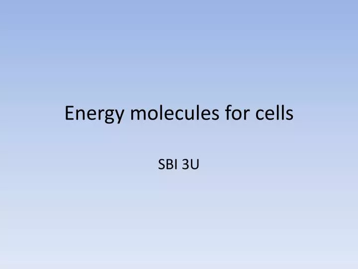 energy molecules for cells