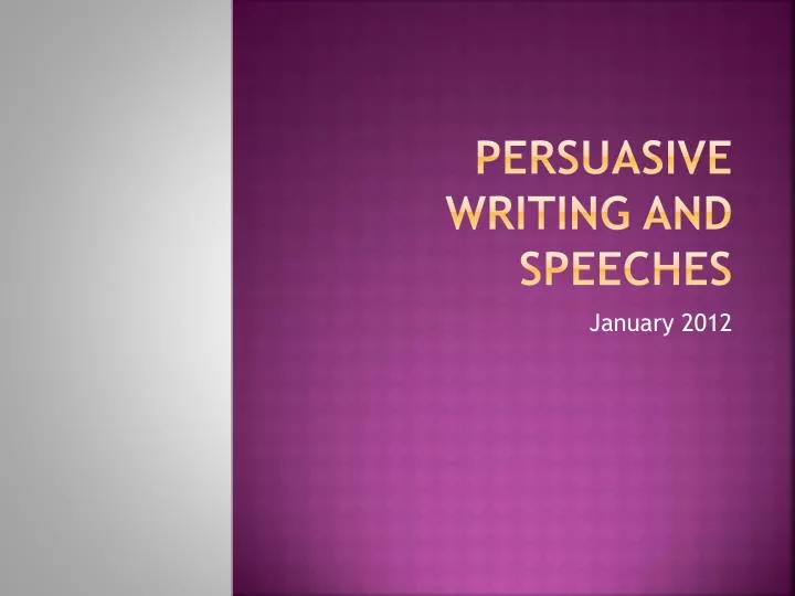 persuasive writing and speeches