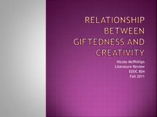 Relationship between Giftedness and creativity