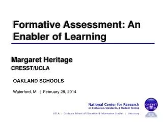 Formative Assessment: An Enabler of Learning