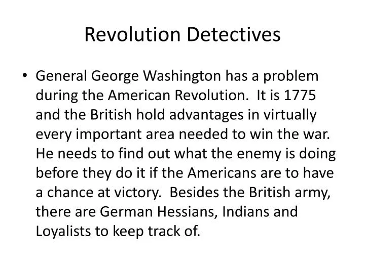 revolution detectives