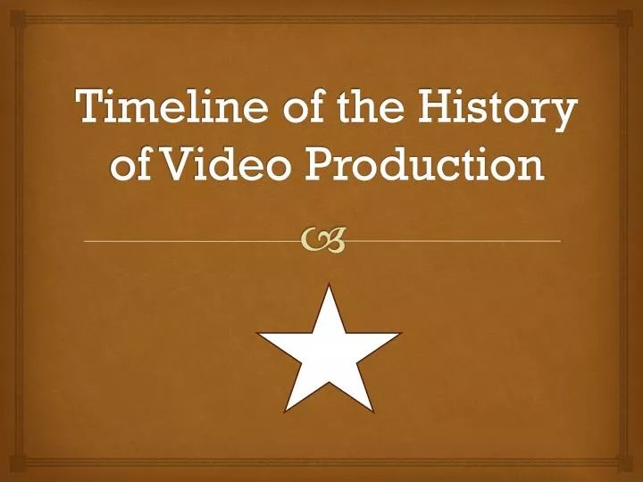 timeline of the history of video production