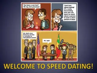 WELCOME TO SPEED DATING!