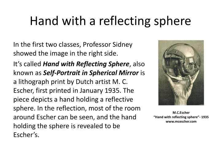 hand with a reflecting sphere