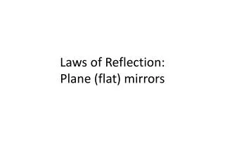 Laws of Reflection: Plane (flat) mirrors