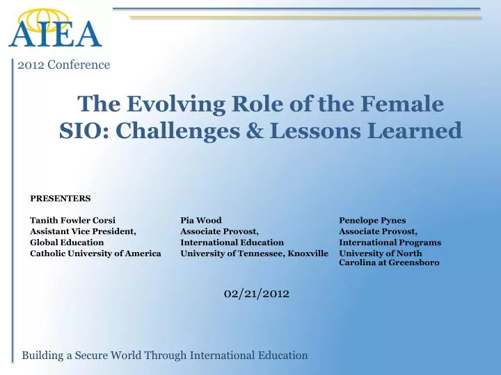 the evolving role of the female sio challenges lessons learned