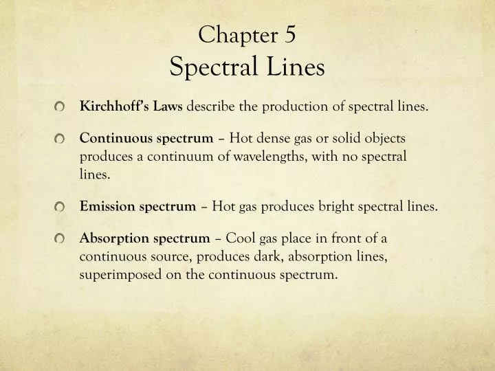 chapter 5 spectral lines