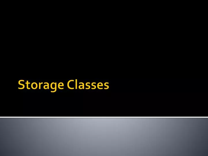 storage classes