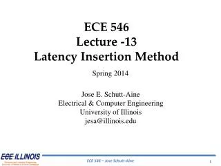ECE 546 Lecture - 13 Latency Insertion Method