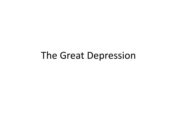 the great depression