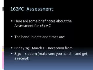 162MC Assessment