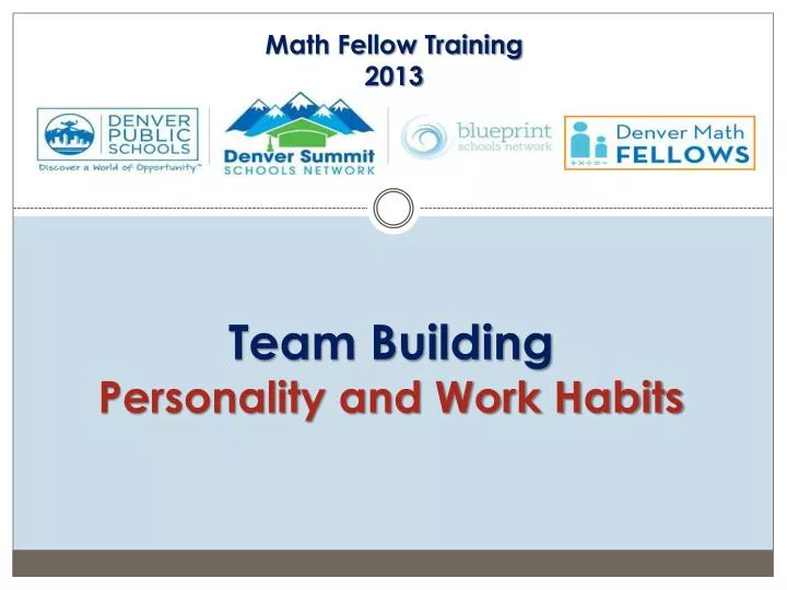 team building personality and work habits