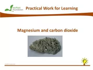 Magnesium and carbon dioxide