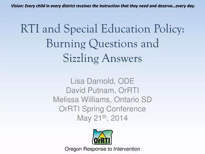 rti and special education policy burning questions and sizzling answers
