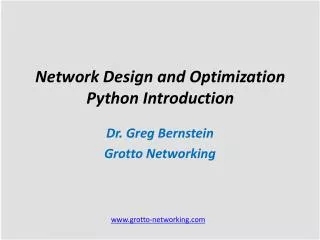 Network Design and Optimization Python Introduction