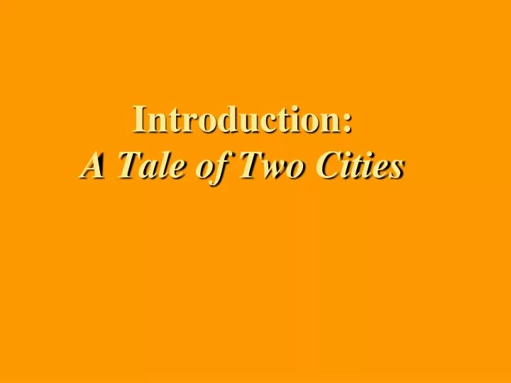 introduction a tale of two cities