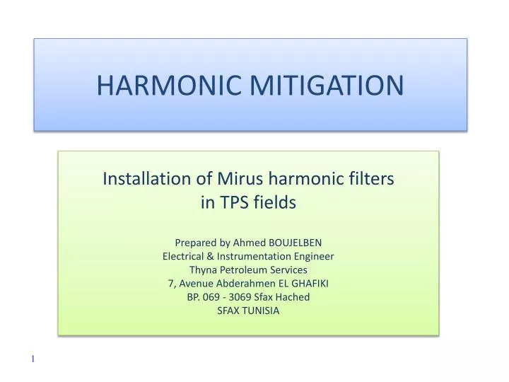 harmonic mitigation