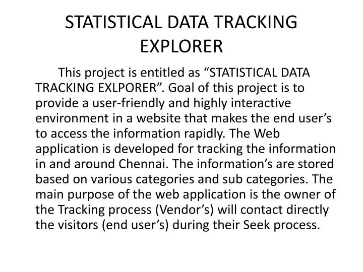 statistical data tracking explorer