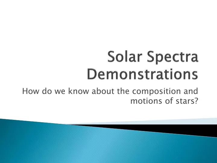 solar spectra demonstrations