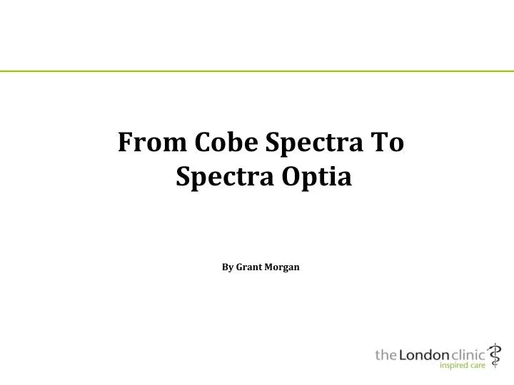 from cobe spectra to spectra optia by grant morgan
