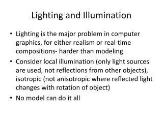 Lighting and Illumination