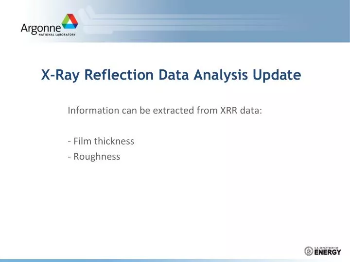 x ray reflection data analysis update