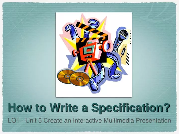 how to write a specification