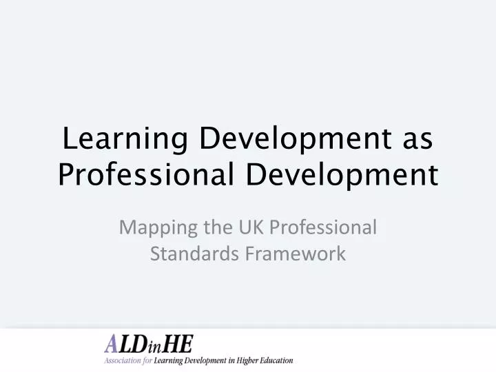 learning development as professional development