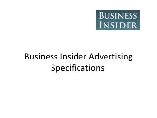 Business Insider Advertising Specifications