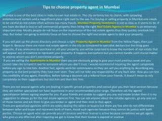 Tips to choose property agent in Mumbai