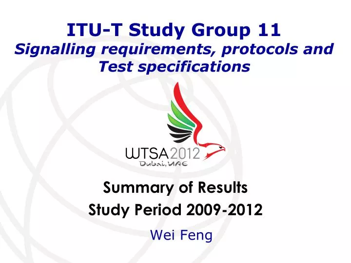 itu t study group 11 signalling requirements protocols and test specifications