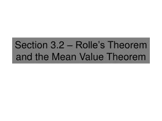 section 3 2 rolle s theorem and the mean value theorem