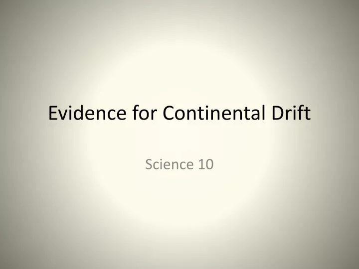 evidence for continental drift