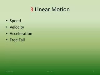 3 Linear Motion