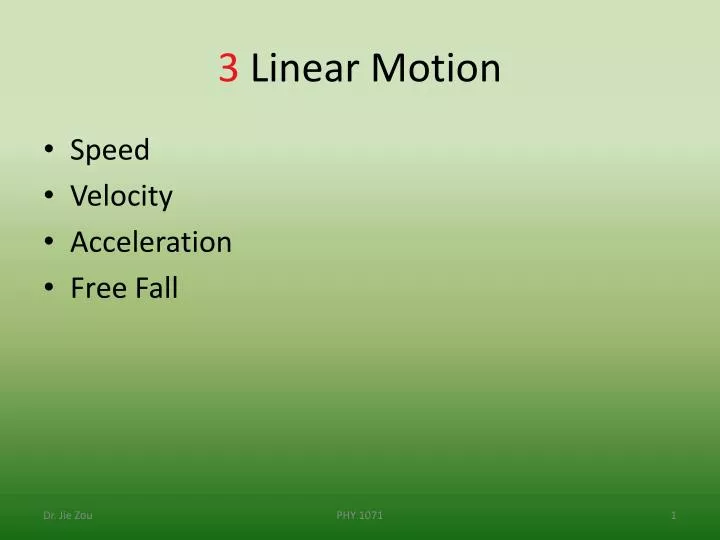 3 linear motion