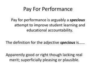 Pay For Performance