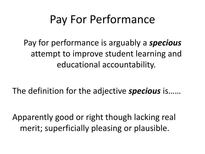 pay for performance