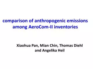 comparison of anthropogenic emissions among AeroCom-II inventories