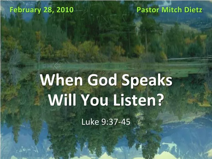 when god speaks will you listen
