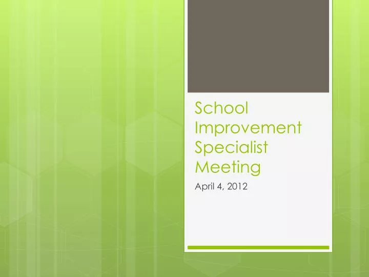 school improvement specialist meeting