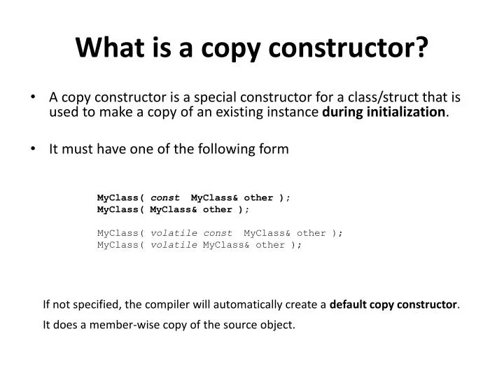 what is a copy constructor