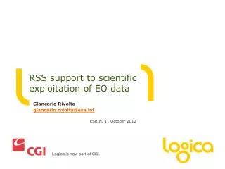 RSS support to scientific exploitation of EO data