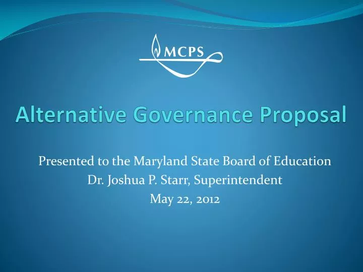 alternative governance proposal