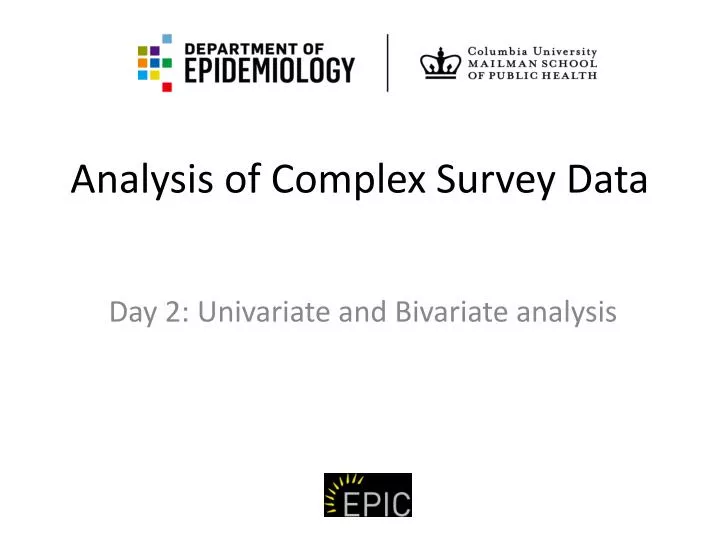 analysis of complex survey data