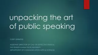 unpacking the art of public speaking